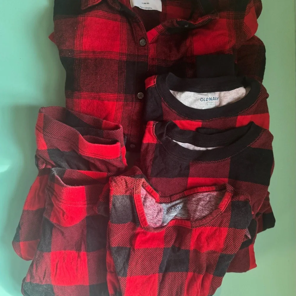 Lot of 6 Girls Size 8 &‎ 10-12 Plaid Pajama Sets, Mix and Match